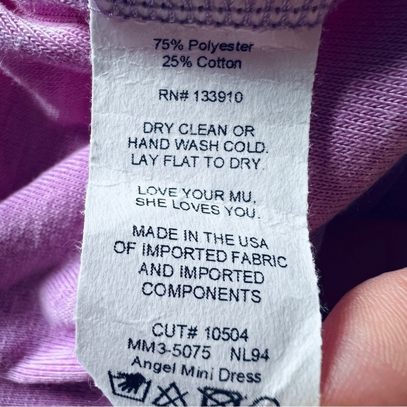 SHOW ME YOUR MUMU Angel Terry Cloth Mini Dress Purple Beach Babe Size Large - Picture 10 of 10